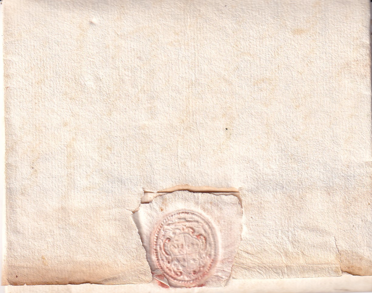Foglio 1 recto, chiusura con sigillo oblata