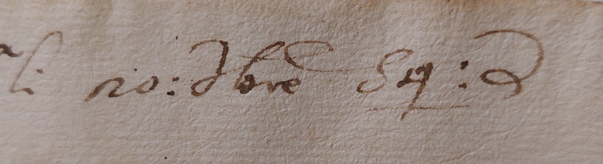 Particolare dell'annotazione sul verso