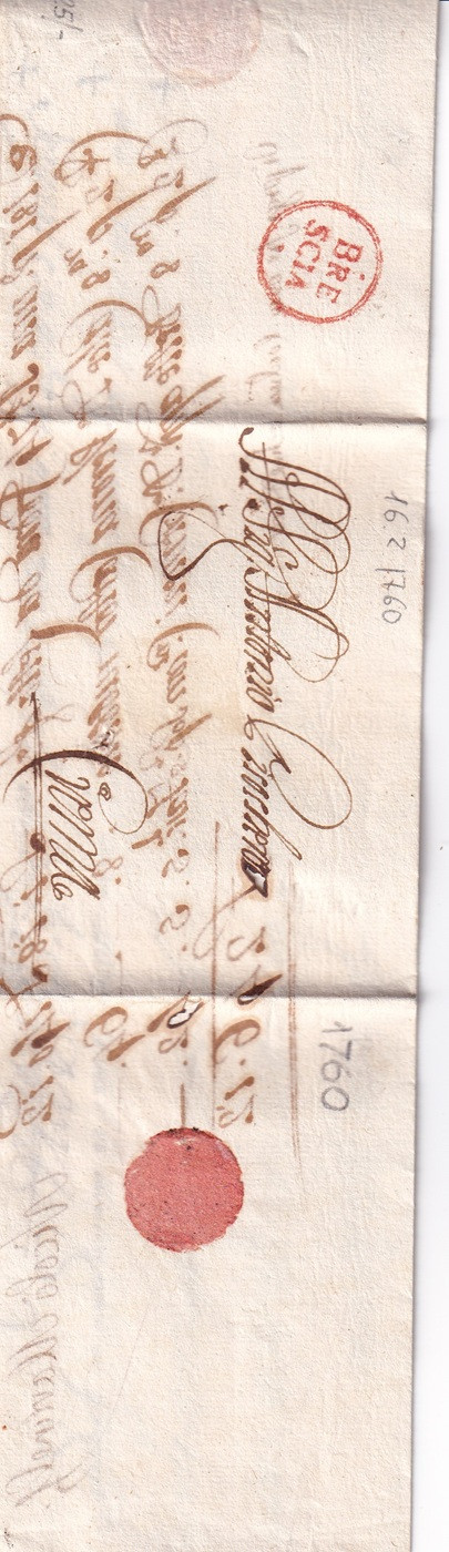 1760 02 16_3 s da BRESCIA_BANCI-r_+ a CREMA Recto piegato annullo e oblata