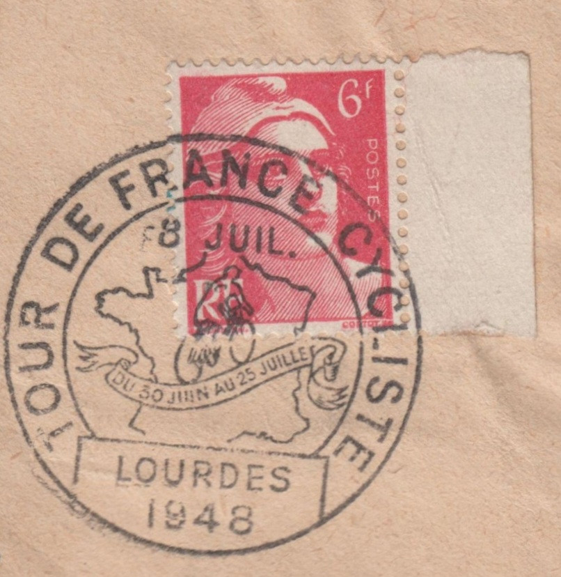 1948 07 08 Tour de France 7ª tappa Biarritz > Lourdes di 219 Km vinta da Gino Bartali_Annullo