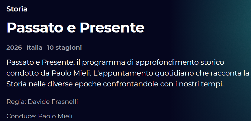 Rai Play passato e presente